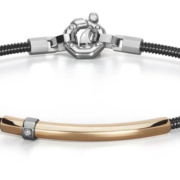 BARAKA Men's BR334001RODB190004 COLLEZIONE Blank Rose Gold Diamonds Bracelet